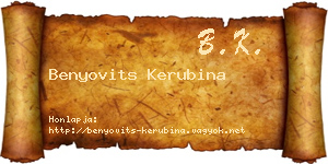 Benyovits Kerubina névjegykártya